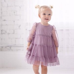 NWT Isobella & Chloe dress sweetest fairy‎ swiss dot tulle lavender size 2T